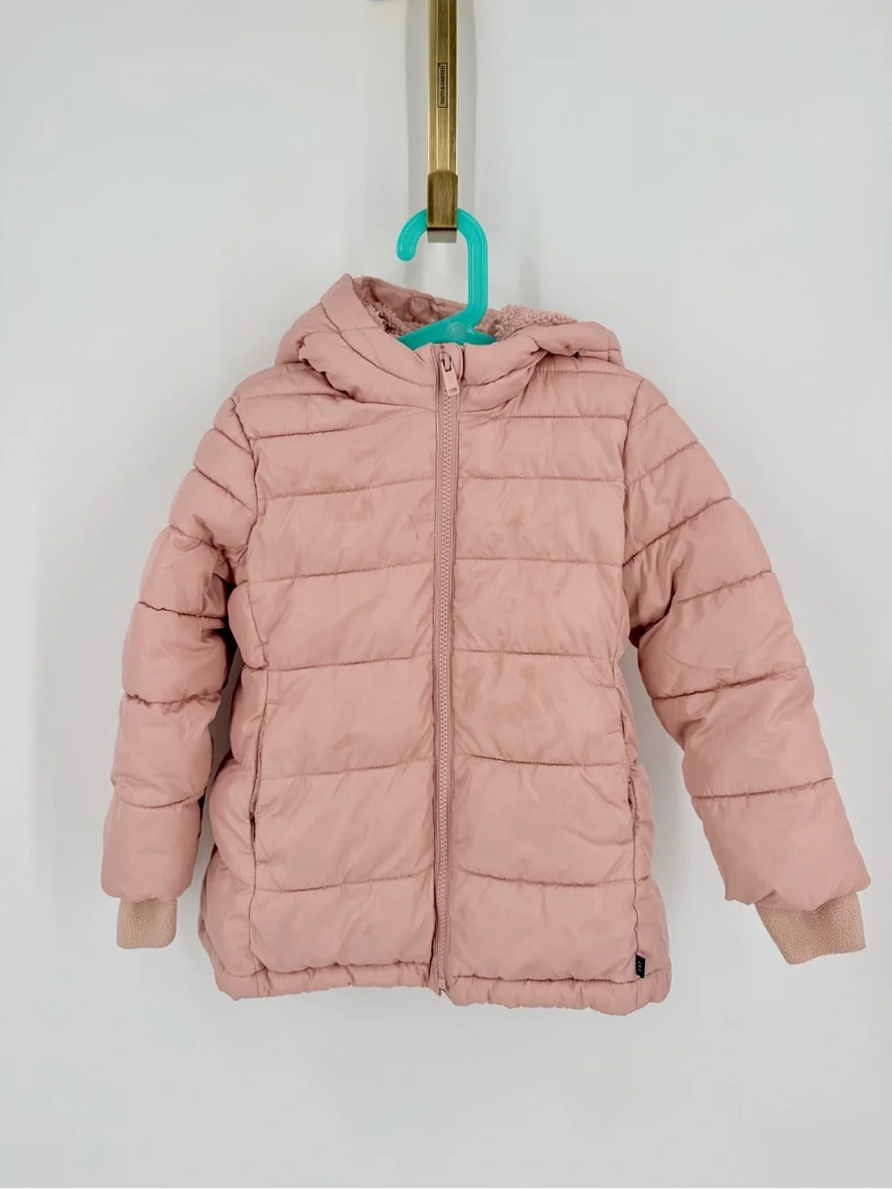GAP Kids Hooded Puffer Jacket - Dusty Pink